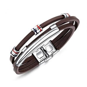 HELIX BROWN LEATHER BRACELET